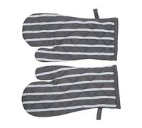 Penguin Home Oven Gloves Heat Resistant, Quilted Oven mitts with Hanging Loop, Machine Washable, Heat Proof Pot Holders for the Cooking - Baking - Kitchen - BBQ - 1 Pair, Stripe Grey,18x32 cm