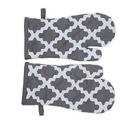 Penguin Home Oven Gloves Heat Resistant, Quilted Oven mitts with Hanging Loop, Machine Washable, Heat Proof Pot Holders for the Cooking - Baking - Kitchen - BBQ - 1 Pair, Diamond Grey,18x32 cm
