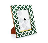 Penguin Home Photo Frame 6x4 in Green Moroccan Design - Portrait and Landscape Orientation - Freestanding and Wall Mount Compatible