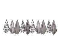 Penguin Home Premium 100% Pure Cotton Tea Towel for Kitchen, Set of 10 Kitchen Towels, Soft & Durable Kitchen Cloths Towel Set, Machine Washable, 65 x 45 cm Colour - Grey