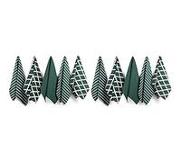 Penguin Home Premium 100% Pure Cotton Tea Towel for Kitchen, Set of 10 Kitchen Towels, Soft & Durable Kitchen Cloths Towel Set, Machine Washable, 65 x 45 cm Colour - Green