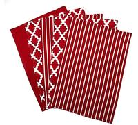 Penguin Home Premium 100% Pure Cotton Tea Towel for Kitchen, Set of 5 Kitchen Towels, Soft & Durable Kitchen Cloths Towel Set, Machine Washable, 65 x 45 cm Colour - Red