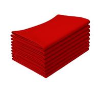 Penguin Home Set of 12 Reusable Cloth Napkins 45 x 45 cm (17"X17") 100% Cotton, Solid Dyed Twill Weave, Soft and Durable, Perfect for Hotels, Restaurants & Events - Red,Machine Washable