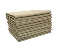 Penguin Home Set of 12 Reusable Cloth Napkins 45 x 45 cm (17"X17") 100% Cotton, Solid Dyed Twill Weave, Soft and Durable, Perfect for Hotels, Restaurants & Events - Khaki,Machine Washable