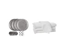 Penguin Home Set of 16 Beaded Placemat coaster Napkin rings and cotton Napkins - ANTIQUE SILVER/FRINGES WHITE
