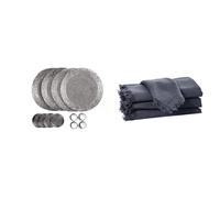 Penguin Home Set of 16 Beaded Placemat coaster Napkin rings and cotton Napkins - ANTIQUE SILVER/FRINGES CHARCOAL