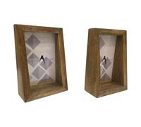 Penguin Home Set of 2 Mangowood Vertical Photo Frame 4"X6" (10 X 15 CM) - Natural Finish, Rustic Vintage Style, Handcrafted Wooden Picture Frame for Wall or Tabletop, Ideal for Home Décor