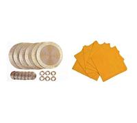 Penguin Home Set of 24 Beaded Placemat coaster Napkin Rings and Cotton Napkins-Gold/Ochre