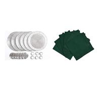Penguin Home Set of 24 Beaded Placemat coaster Napkin Rings and Cotton Napkins-Silver/Green