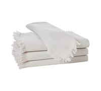 Penguin Home® Set of 4 Cotton Napkin |100% Cotton |Eco Friendly |Sustainable| Cotton Napkin |Reusable Napkins - Daily Use as Dinner Napkins Slub Fabric With Fringes |Size-40 X 40 cm|Colour-Beige|