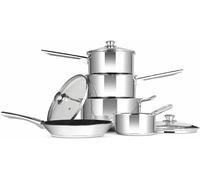 Penguin Home Professional Induction-Safe Cookware Set, Stainless Steel, 5 Pieces - Suitable for All Hobs