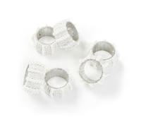 Penguin Home Set of 6 Handcrafted Pearl Style Beaded Napkin Rings/Napkin Buckles/Table Decor for Dinner Wedding Party/Thanksgiving, Christmas/Size - 6 x 6 x 3 cm/White