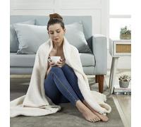 Penguin Home® Solid Sherpa Blanket|Colour - Cream White| Ultra Soft Plush Thick Cosy Fuzzy Fluffy Microfiber Throw for All Season Use Bedroom Couch & Home|Size-130x180cm|