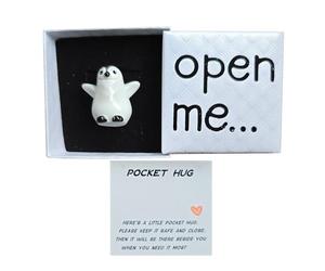 Penguin Hug - Paper + PP | Portable Inspirational Keepsake Keepsake Cards | Kids Teens Home Travel Students Wedding Mother's Day Thanksgiving Birthday Christmas Graduation