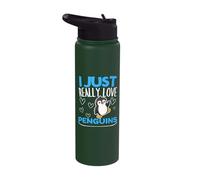 Penguin I Just Really Love Penguins Stainless Steel Insulated Water Bottle