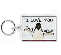 penguin i love you this much copyright design double sided design, keyring exclusive