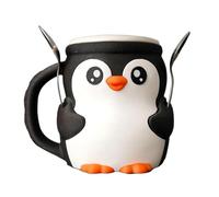 Penguin Ice Cream Pint Holder, 16OZ Penguin Ices Creams Tubs Sleeve, Reusable Penguins Ice Cream Pint Sleeves Cover with Spoon & Handle, Cute Animal Ices Creams Cooler Container, for Kitchen Gadgets