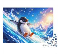 Penguin Ice Snow 1000pcs Mini Puzzle For Adults Birthday Gift | 52x38cm Cardboard Living Room Decor Durable Structure Birthday Gift Stress Relief