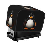 Penguin Image Toaster Cover 2 Slice, Waterproof Bread Machine Covers with Pockets Universal Size Kitchen Small Appliance Cover with Handle, Dust and Fingerprint Protection