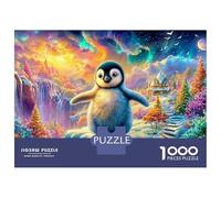 Penguin in A Magical Winter Village 1000 Piece Jigsaw Puzzle Cute Penguin Perfect Present for Boys, Girls, Men & Women 70x50cm/1000pcs