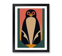 Penguin In Abstract No.5 Framed Print | A3 Black Framed Wall Art | Ready to Hang | Abstract Fantasy Picture | Living Room Bedroom Lounge Office