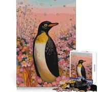Penguin in Autumn Bloom 1000 Piece Jigsaw Puzzles for Teenagers Jigsaw Reason Skill Toy Shared Fun Tight Cut Wall Art Decor (50x75cm)