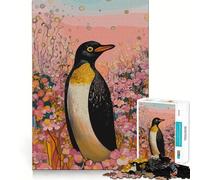 Penguin in Autumn Bloom 1000 Piece Jigsaw Puzzles for Teenagers Jigsaw Reason Skill Toy Shared Fun Tight Cut Wall Art Decor (50x75cm)