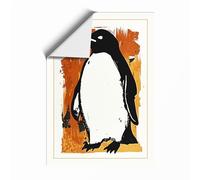 Penguin in Gold Boho Unframed Wall Art Print A2 (59.4×42cm), Wall Decor for Living Room, Bedroom, Office & Home, Art Gift