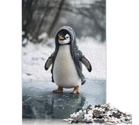 Penguin in Hoodie on Ice Puzzles 1000 Pieces Wooden Puzzles Puzzles for Adults Teenagers Teenager Man Woman Gift 1000pcs (75x50cm)