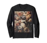 Penguin in Neo Classical Floral Display for Penguin Lover Long Sleeve T-Shirt