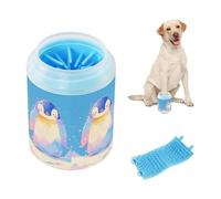 Penguin in Snow Art Portable Mud Paw Clean Station Soft Silicone Bristles Pets Cleaning Kit for Small Medium Dogs & Cat Breeds