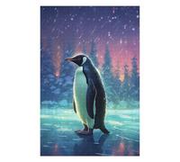 Penguin in Snowy Forest Distinctive Jigsaw Puzzle for Adults, 1000 PCS