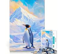 Penguin in Snowy Mountain Landscape 1000 Pieces Jigsaws Adults Puzzles Gifts Mind Game Toy Bonding Time Neat Cut Bday Surprise (38x26cm)