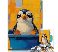Penguin in The Bathroom 1000 Piece Jigsaw Puzzles for Teenagers,Toys Educational Games Stress Relieving Suitable for Desktop Decoration (38x26cm)