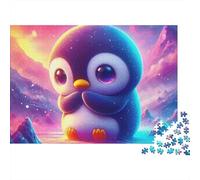 Penguin Jigsaw Puzzle Cute Arctic Bird 1000 Pieces Premium Thick Cardboard Framable Art Quiet Time Hobby for Enthusiasts Adults Advanced 70x50cm/1000pcs