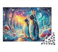 Penguin King 1000pcs Jigsaw Puzzle for Adults, Premium Thick Cardboard, Royal Penguins, Challenging Puzzle, Stress Relief Meditation, Family Fun Activity for Home Decor 52x38cm/1000pcs