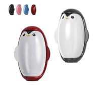 Penguin Lint Roller, Penguin Shape Reusable Lint Roller Ball, Portable Penguin Washable Hair Remover Cartoon Household Hair Remover (Black+Red)