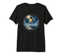 Penguin Looking at the Moon Cute Premium T-Shirt