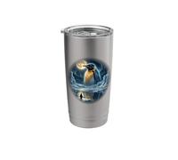 Penguin Looking at the Moon Cute Stainless Steel Insulated Tumbler