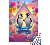 Penguin Love Scene 1000 Pc Thick Cardboard Jigsaw Puzzle Bundle Family Lovers Stress Relief 52x38cm/1000pcs