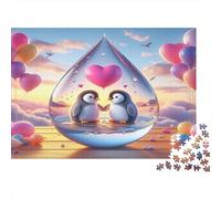 Penguin Love Scene 1000 Piece Jigsaw Puzzle with Perfect Snap Fit Favourites Jigsaw As A Brain Training Puzzle for Wall Decoration And Gifts 70x50cm/1000pcs