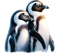Penguin Love Vinyl Sticker Decal, Covers Marks, Weatherproof & Multipurpose: Car, Wall, Glass, Window, Plastic, Toilet, Shower, Bath and More, 30cm Tall Arctic Animal Graphic (Penguin Love, 300mm)