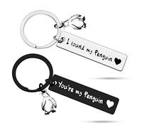 Penguin Lover Gifts Couple Keychain Gifts for Girlfriend Boyfriend Penguin Keychain Set Valentine's Day Jewelry Anniversary Christmas Gifts for Him Her Wedding Graduation Birthday Keyring Present