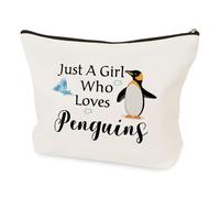 Penguin Lovers Cosmetic Makeup Bag Gifts for Women Girl Travel Toiletry Pouch Birthday Christmas Animal Lover Penguin Themed Gifts for Teens Bestie Friend Daughter Wife Sister Girlfriend