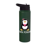 Penguin Mama Flightless Bird Lover Mother's Day Mommy Mom Stainless Steel Insulated Water Bottle