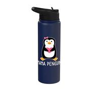 Penguin Mama Flightless Bird Lover Mother's Day Mommy Mom Stainless Steel Insulated Water Bottle