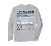 Penguin Meme But Why Mountain Not All Who Wander are Lost Long Sleeve T-Shirt