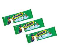 Penguin Mint Biscuit Bar, Chocolate and Mint Flavour Cream Filled Biscuit Bars with Milk Chocolate Coating, 7 x 24.6g,Pack Of 3