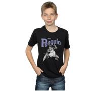 Penguin Mono Action Pose T-Shirt DC Comics Black 9 Years
