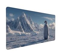 Penguin Mouse Pad Large 120x60cm, White Gaming Mouse Pad Waterproof Desk Mat with 3MM Stitched Edges, Non-Slip Rubber Base Mousepad Computer Accessories for Gaming, PC, Office, Home, Gifts -lsy26031F